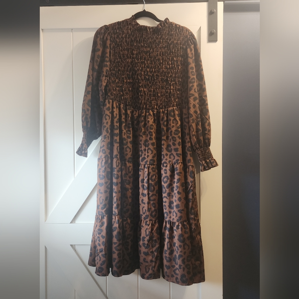 Leopard Print Long Sleeve Dress size 1X New with tags